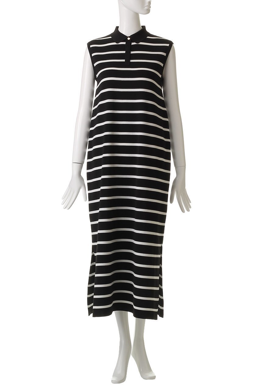 【アルアバイル/allureville】の【Loulou Willoughby】ポロニットロングワンピース 人気、トレンドファッション・服の通販 founy(ファニー) 　ファッション　Fashion　レディースファッション　Fashion for Women　ワンピース　Dresses　チュニック　Tunic Tops & Dresses　スタイリッシュ　Stylish, Fashionable　チュニック　Tunic, Long Top　ノースリーブ　Sleeveless, No-Sleeve　ベーシック　Basic, Essential　ボーダー　Border, Stripe　ロング　Long, Long-Length　再入荷　Restock / Back in Stock　other-2|ID: prp329100004592209 ipo3291000000035613449