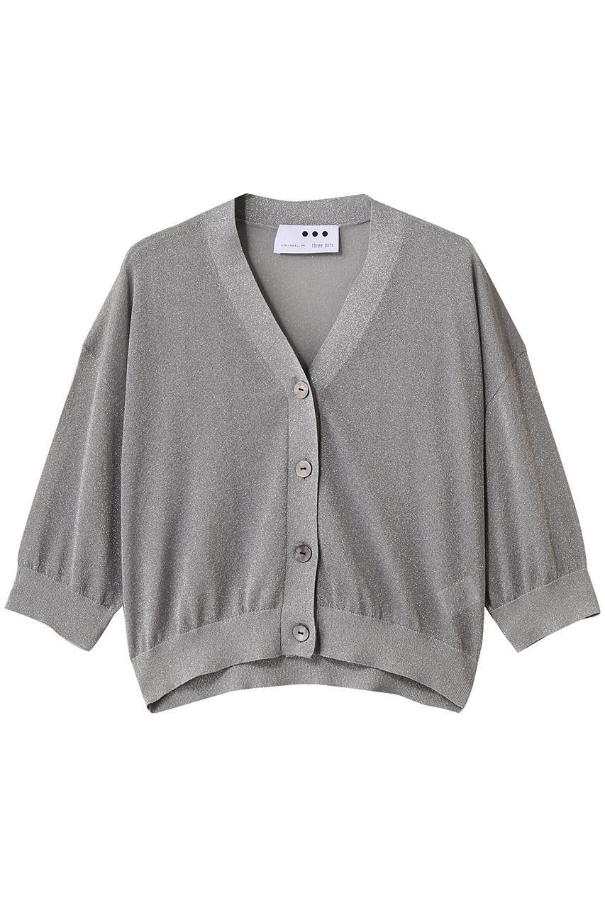 【スリー ドッツ/three dots】のシマーセーター ハーフスリーブカーディガン インテリア・キッズ・メンズ・レディースファッション・服の通販 founy(ファニー) 　ファッション　Fashion　レディースファッション　Ladies' Fashion Online　トップス・カットソー　Tops/Tshirt　ニット　Knit Tops　カーディガン　Cardigans　カーディガン　Cardigan　コンパクト　Compact　シアー　Sheer　ショート　Short　バランス　Balance　人気　Popularity　NEW・新作・新着・新入荷　New Arrivals　グレー|ID: prp329100004592220 ipo3291000000032601793