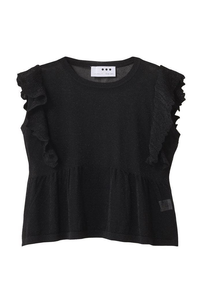【スリー ドッツ/three dots】のシマーセーター ラッフルトップス インテリア・キッズ・メンズ・レディースファッション・服の通販 founy(ファニー) https://founy.com/ ファッション Fashion レディースファッション Ladies' Fashion Online トップス・カットソー Tops/Tshirt ニット Knit Tops プルオーバー Pullover サマー Summer シアー Sheer ボトム Bottom 再入荷 Restock/Back In Stock/Re Arrival |ID: prp329100004592222 ipo3291000000032601806
