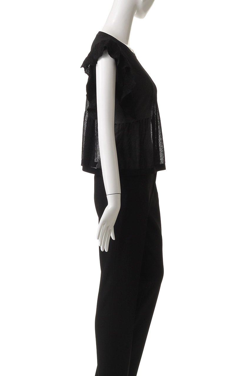 【スリー ドッツ/three dots】のシマーセーター ラッフルトップス 人気、トレンドファッション・服の通販 founy(ファニー) 　ファッション　Fashion　レディースファッション　Ladies' Fashion Online　トップス・カットソー　Tops/Tshirt　ニット　Knit Tops　プルオーバー　Pullover　サマー　Summer　シアー　Sheer　ボトム　Bottom　NEW・新作・新着・新入荷　New Arrivals　other-3|ID: prp329100004592222 ipo3291000000032601809