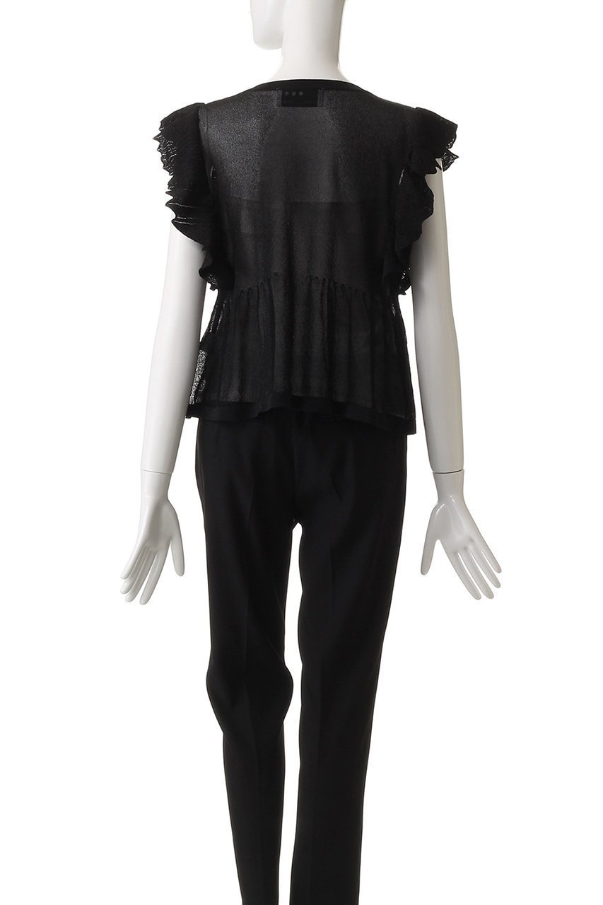 【スリー ドッツ/three dots】のシマーセーター ラッフルトップス 人気、トレンドファッション・服の通販 founy(ファニー) 　ファッション　Fashion　レディースファッション　Ladies' Fashion Online　トップス・カットソー　Tops/Tshirt　ニット　Knit Tops　プルオーバー　Pullover　サマー　Summer　シアー　Sheer　ボトム　Bottom　NEW・新作・新着・新入荷　New Arrivals　other-4|ID: prp329100004592222 ipo3291000000032601810