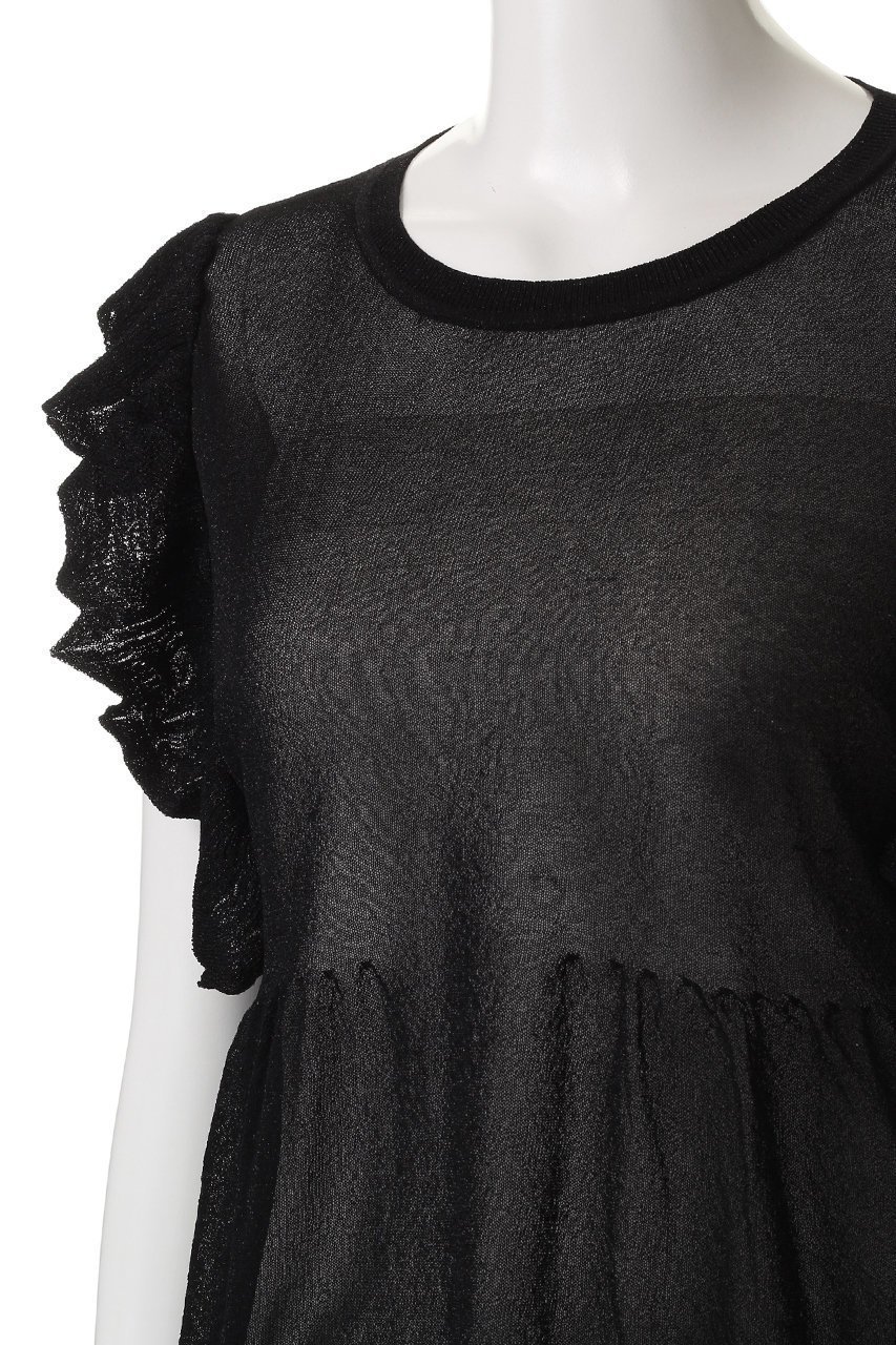 【スリー ドッツ/three dots】のシマーセーター ラッフルトップス 人気、トレンドファッション・服の通販 founy(ファニー) 　ファッション　Fashion　レディースファッション　Ladies' Fashion Online　トップス・カットソー　Tops/Tshirt　ニット　Knit Tops　プルオーバー　Pullover　サマー　Summer　シアー　Sheer　ボトム　Bottom　NEW・新作・新着・新入荷　New Arrivals　other-5|ID: prp329100004592222 ipo3291000000032601811