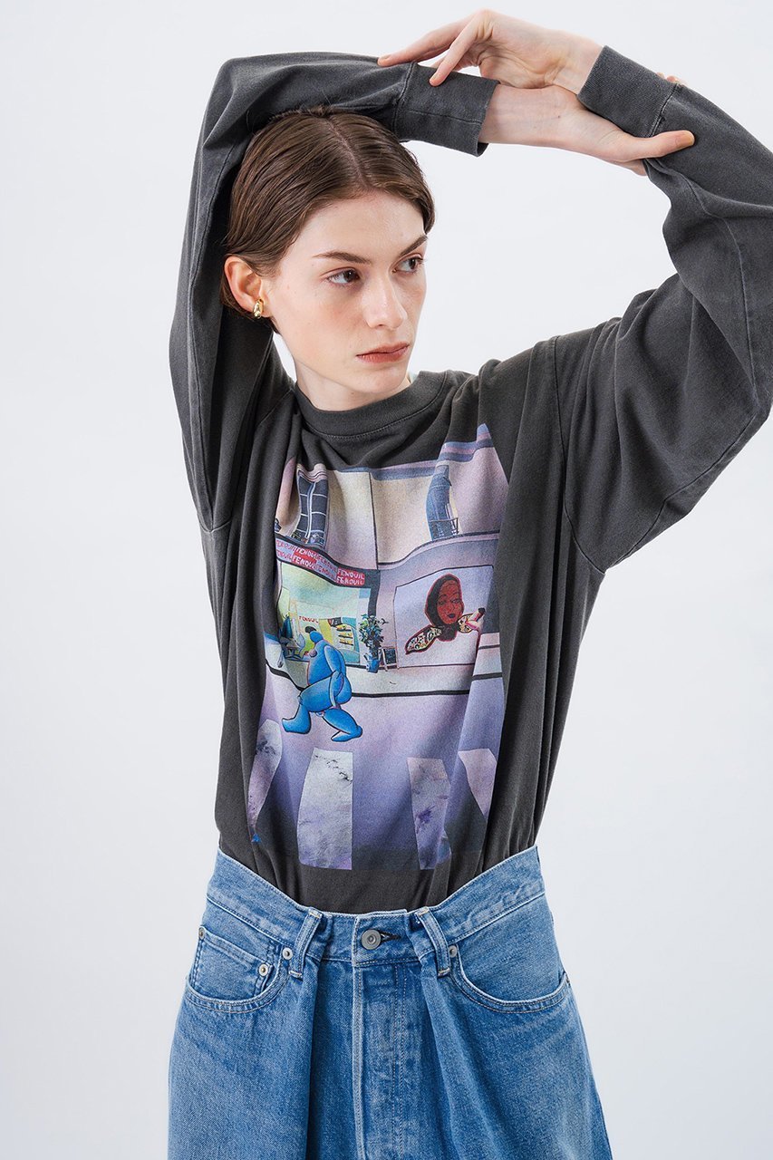 【スタニングルアー/STUNNING LURE】の【KURO iro】Midnight in Paris Tシャツ 人気、トレンドファッション・服の通販 founy(ファニー) 　ファッション　Fashion　レディースファッション　Ladies' Fashion Online　トップス・カットソー　Tops/Tshirt　シャツ/ブラウス　Shirts/Blouses　ロング / Tシャツ　T-Shirts　カットソー　Cut and Sewn　スリーブ　Sleeve　ロング　Long　ヴィンテージ　Vintage　NEW・新作・新着・新入荷　New Arrivals　other-7|ID: prp329100004592228 ipo3291000000032649107