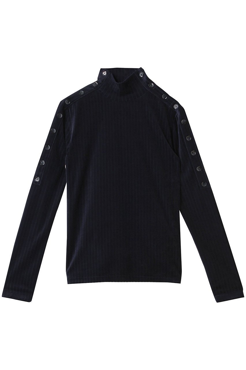 【アキラナカ/AKIRANAKA】のTeuna ジャージー プルオーバー インテリア・キッズ・メンズ・レディースファッション・服の通販 founy(ファニー) 　ファッション　Fashion　レディースファッション　Fashion for Women　トップス・カットソー　Cut & Sew Tops　ニット　Knit Tops & Sweaters　カジュアルプルオーバー・ニットトップス　Pullovers & Knit Tops / Casual Pullovers　なめらか　Smooth, Silky Texture　クラシカル　Classical, Vintage-Inspired　ショルダー　Shoulder, Shoulder Strap　スリーブ　Sleeve, Long Sleeve / Short Sleeve　ハイネック　High Neck, Mock Neck　エレガント 上品　Elegant　ネイビー|ID: prp329100004592240 ipo3291000000035613548