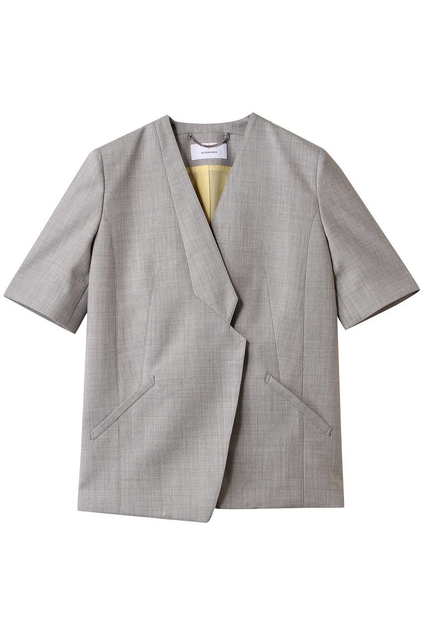 【アキラナカ/AKIRANAKA】のAmalia ハーフスリーブ ジャケット インテリア・キッズ・メンズ・レディースファッション・服の通販 founy(ファニー) 　ファッション　Fashion　レディースファッション　Ladies' Fashion Online　アウター　Coat Outerwear　ジャケット　Jackets　2025年　2025　2025-2026秋冬・A/W　Aw/Autumn/Winter/Fw/Fall/2025-2026　エレガント 上品　Elegant　クール　Cool　ジャケット　Jacket　スリーブ　Sleeve　ハーフ　Half　A/W・秋冬　Aw・Autumn/Winter・Fw・Fall-Winter　グレー|ID: prp329100004592243 ipo3291000000032601945