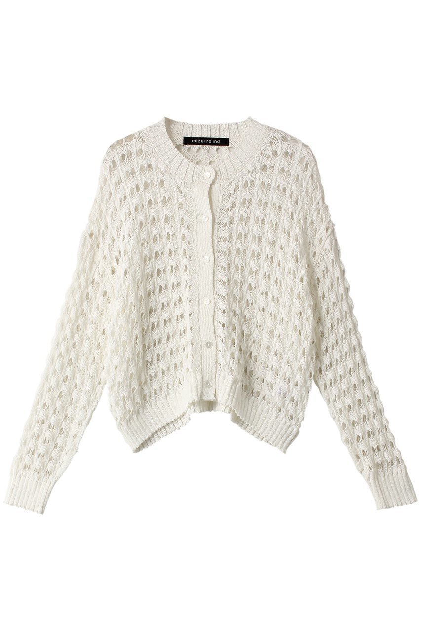 【ミズイロ インド/mizuiro ind】のpattern knitting c/neck short CD カーディガン 人気、トレンドファッション・服の通販 founy(ファニー) 　ファッション　Fashion　レディースファッション　Ladies' Fashion Online　トップス・カットソー　Tops/Tshirt　ニット　Knit Tops　カーディガン　Cardigans　カーディガン　Cardigan　コンパクト　Compact　サマー　Summer　ショート　Short　トレンド　Trend　 other-1|ID: prp329100004592249 ipo3291000000032601992