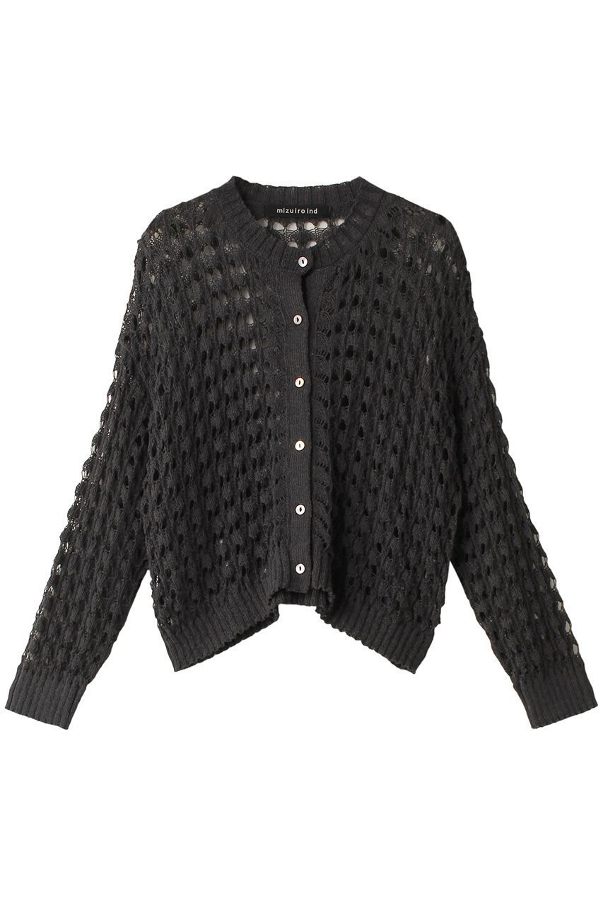 【ミズイロ インド/mizuiro ind】のpattern knitting c/neck short CD カーディガン インテリア・キッズ・メンズ・レディースファッション・服の通販 founy(ファニー) 　ファッション　Fashion　レディースファッション　Ladies' Fashion Online　トップス・カットソー　Tops/Tshirt　ニット　Knit Tops　カーディガン　Cardigans　カーディガン　Cardigan　コンパクト　Compact　サマー　Summer　ショート　Short　トレンド　Trend　c.gray|ID: prp329100004592249 ipo3291000000032601994