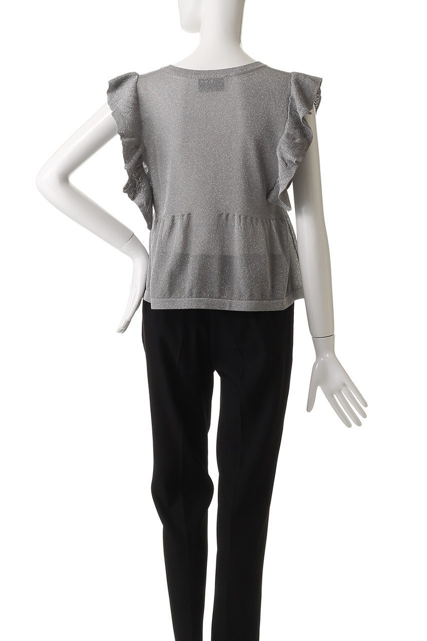 【スリー ドッツ/three dots】のシマーセーター ラッフルトップス 人気、トレンドファッション・服の通販 founy(ファニー) 　ファッション　Fashion　レディースファッション　Ladies' Fashion Online　トップス・カットソー　Tops/Tshirt　ニット　Knit Tops　プルオーバー　Pullover　シアー　Sheer　センター　Center　デニム　Denim　NEW・新作・新着・新入荷　New Arrivals　other-4|ID: prp329100004592251 ipo3291000000032602014