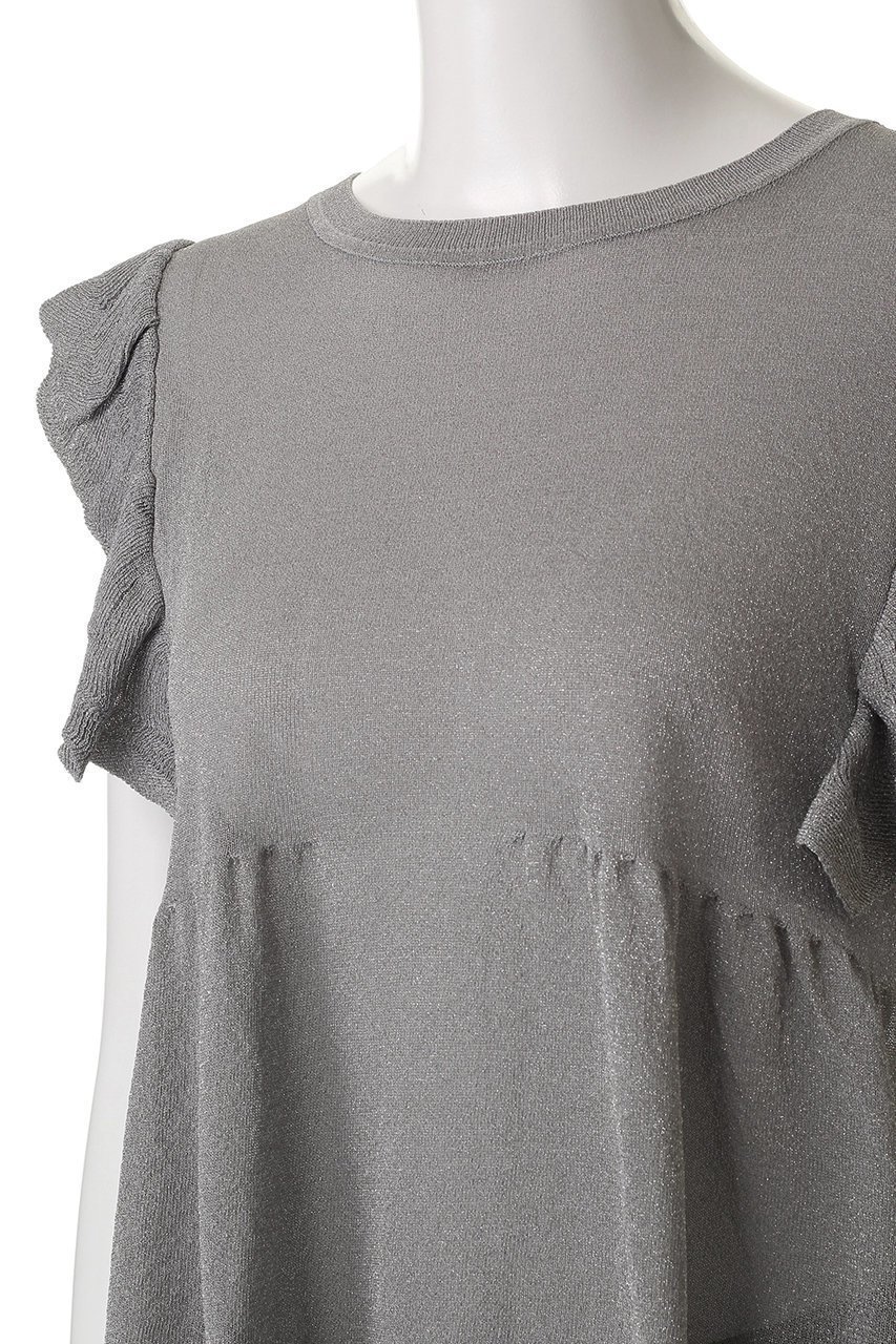 【スリー ドッツ/three dots】のシマーセーター ラッフルトップス 人気、トレンドファッション・服の通販 founy(ファニー) 　ファッション　Fashion　レディースファッション　Ladies' Fashion Online　トップス・カットソー　Tops/Tshirt　ニット　Knit Tops　プルオーバー　Pullover　シアー　Sheer　センター　Center　デニム　Denim　NEW・新作・新着・新入荷　New Arrivals　other-5|ID: prp329100004592251 ipo3291000000032602015