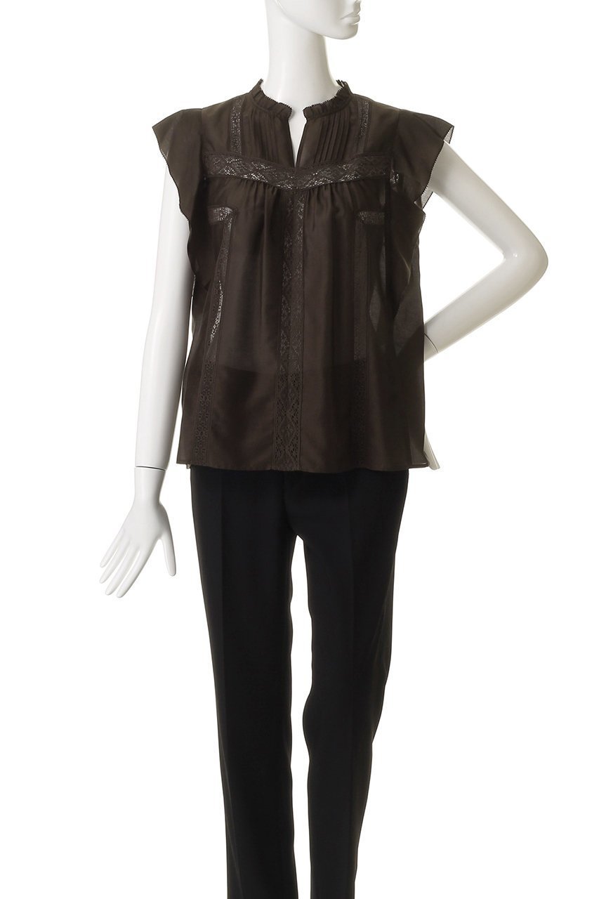 【アナイ/ANAYI】のコットンシルクレースコンビブラウス 人気、トレンドファッション・服の通販 founy(ファニー) 　ファッション　Fashion　レディースファッション　Fashion for Women　トップス・カットソー　Cut & Sew Tops　シャツ・ブラウス・オフィスカジュアル　Elegant Blouses & Button-Ups　コンビ　Combo, Combination Style　ショート　Short, Short Length　シルク　Silk, 100% Silk　スリーブ　Sleeve, Long Sleeve / Short Sleeve　ダウン　Down, Puffer　フェミニン　Feminine, Girly　ラッフル　Ruffle, Frill　レース　Lace, Lace Fabric　other-2|ID: prp329100004592273 ipo3291000000036392532