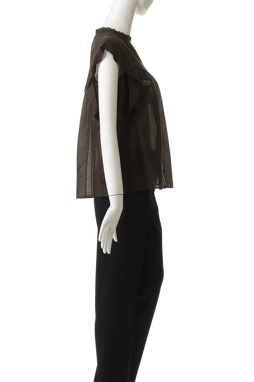 【アナイ/ANAYI】のコットンシルクレースコンビブラウス 人気、トレンドファッション・服の通販 founy(ファニー) 　ファッション　Fashion　レディースファッション　Fashion for Women　トップス・カットソー　Cut & Sew Tops　シャツ・ブラウス・オフィスカジュアル　Elegant Blouses & Button-Ups　コンビ　Combo, Combination Style　ショート　Short, Short Length　シルク　Silk, 100% Silk　スリーブ　Sleeve, Long Sleeve / Short Sleeve　ダウン　Down, Puffer　フェミニン　Feminine, Girly　ラッフル　Ruffle, Frill　レース　Lace, Lace Fabric　other-3|ID: prp329100004592273 ipo3291000000036392534