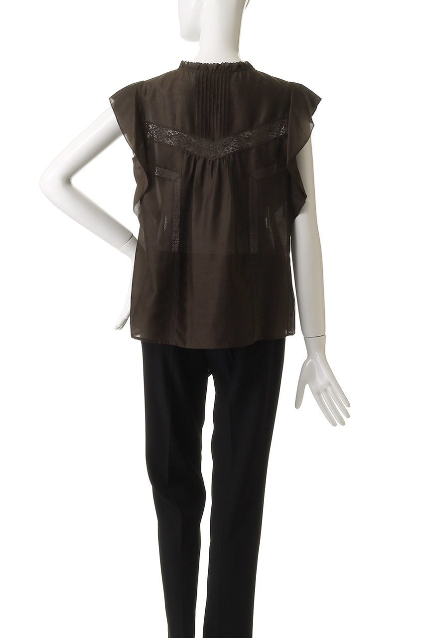 【アナイ/ANAYI】のコットンシルクレースコンビブラウス 人気、トレンドファッション・服の通販 founy(ファニー) 　ファッション　Fashion　レディースファッション　Fashion for Women　トップス・カットソー　Cut & Sew Tops　シャツ・ブラウス・オフィスカジュアル　Elegant Blouses & Button-Ups　コンビ　Combo, Combination Style　ショート　Short, Short Length　シルク　Silk, 100% Silk　スリーブ　Sleeve, Long Sleeve / Short Sleeve　ダウン　Down, Puffer　フェミニン　Feminine, Girly　ラッフル　Ruffle, Frill　レース　Lace, Lace Fabric　other-4|ID: prp329100004592273 ipo3291000000036392536