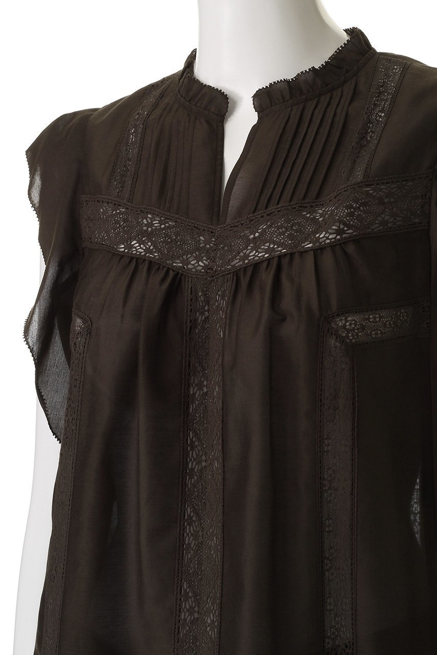 【アナイ/ANAYI】のコットンシルクレースコンビブラウス 人気、トレンドファッション・服の通販 founy(ファニー) 　ファッション　Fashion　レディースファッション　Fashion for Women　トップス・カットソー　Cut & Sew Tops　シャツ・ブラウス・オフィスカジュアル　Elegant Blouses & Button-Ups　コンビ　Combo, Combination Style　ショート　Short, Short Length　シルク　Silk, 100% Silk　スリーブ　Sleeve, Long Sleeve / Short Sleeve　ダウン　Down, Puffer　フェミニン　Feminine, Girly　ラッフル　Ruffle, Frill　レース　Lace, Lace Fabric　other-5|ID: prp329100004592273 ipo3291000000036392538