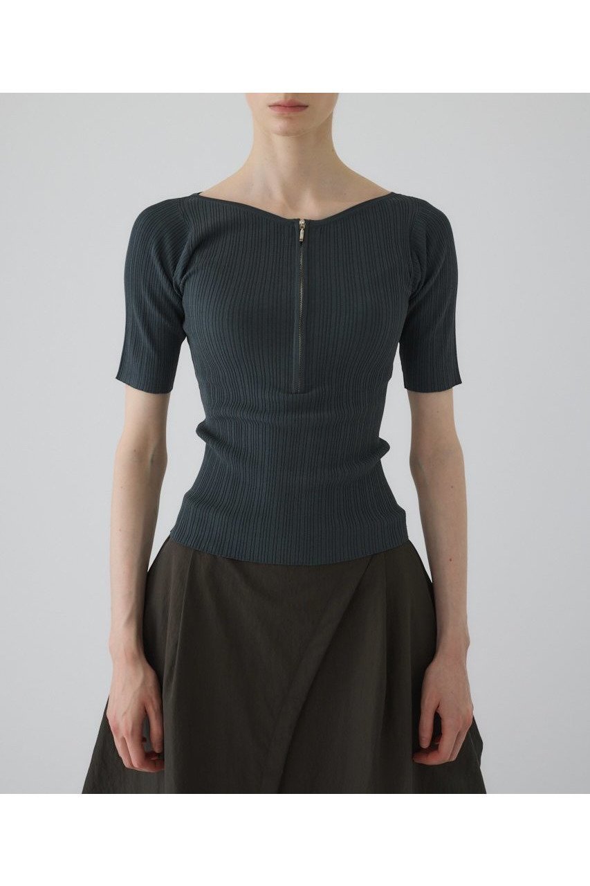 【リムアーク/RIM.ARK】の【7/2 10:00販売開始】Rib zipper knit tops/ニット インテリア・キッズ・メンズ・レディースファッション・服の通販 founy(ファニー) 　ファッション　Fashion　レディースファッション　Ladies' Fashion Online　トップス・カットソー　Tops/Tshirt　ニット　Knit Tops　プルオーバー　Pullover　アクセサリー　Accessories　ジップ　Zip　フィット　Fit　リブニット　Rib Knit　NEW・新作・新着・新入荷　New Arrivals　グレー|ID: prp329100004592280 ipo3291000000032602210