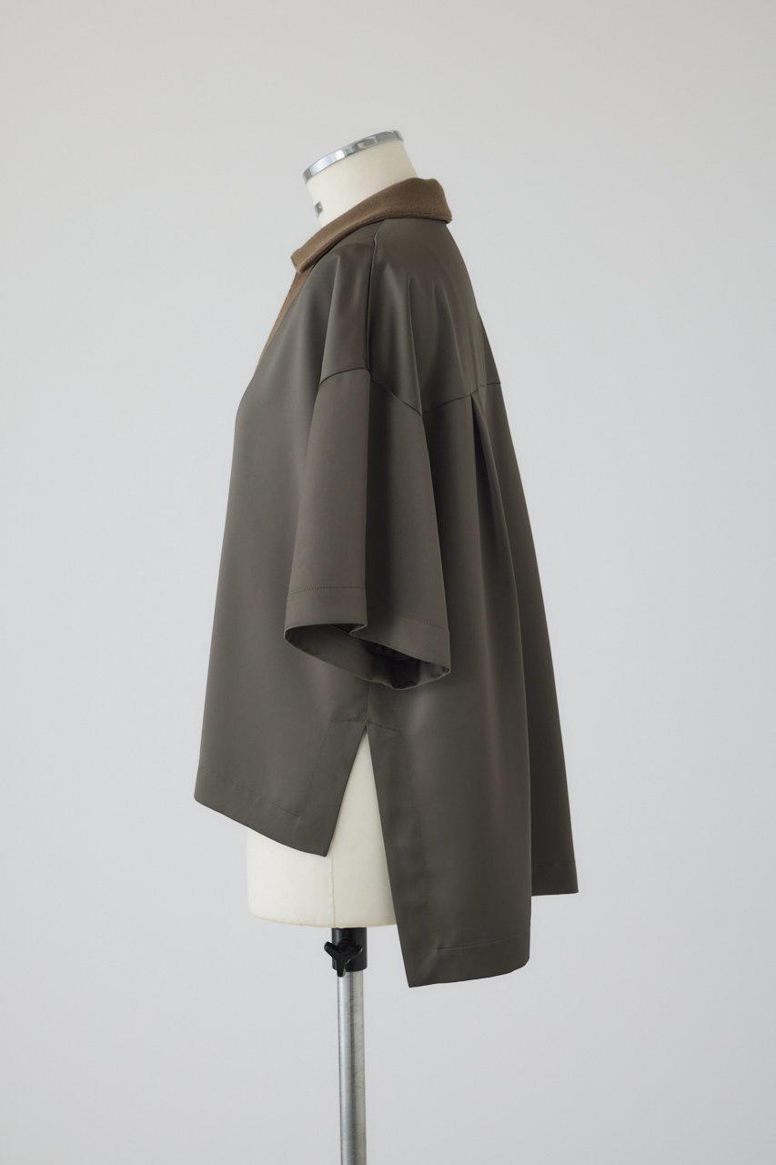 【リムアーク/RIM.ARK】のDocking skipper pullover/プルオーバー 人気、トレンドファッション・服の通販 founy(ファニー) 　ファッション　Fashion　レディースファッション　Fashion for Women　トップス・カットソー　Cut & Sew Tops　シャツ・ブラウス・オフィスカジュアル　Elegant Blouses & Button-Ups　カジュアルプルオーバー・ニットトップス　Pullovers & Knit Tops / Casual Pullovers　サテン　Satin, Glossy Fabric　ショート　Short, Short Length　スキッパー　Skipper, Open Collar　スリーブ　Sleeve, Long Sleeve / Short Sleeve　セットアップ　Set-Up, Coordinated Outfit　ドッキング　Docking, Mixed Material　モダン　Modern, Contemporary　ラグジュアリー　Luxury, Elegant　エレガント 上品　Elegant　other-3|ID: prp329100004592281 ipo3291000000032602222