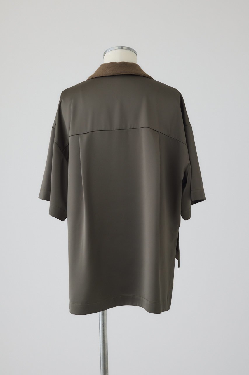 【リムアーク/RIM.ARK】のDocking skipper pullover/プルオーバー 人気、トレンドファッション・服の通販 founy(ファニー) 　ファッション　Fashion　レディースファッション　Fashion for Women　トップス・カットソー　Cut & Sew Tops　シャツ・ブラウス・オフィスカジュアル　Elegant Blouses & Button-Ups　カジュアルプルオーバー・ニットトップス　Pullovers & Knit Tops / Casual Pullovers　サテン　Satin, Glossy Fabric　ショート　Short, Short Length　スキッパー　Skipper, Open Collar　スリーブ　Sleeve, Long Sleeve / Short Sleeve　セットアップ　Set-Up, Coordinated Outfit　ドッキング　Docking, Mixed Material　モダン　Modern, Contemporary　ラグジュアリー　Luxury, Elegant　エレガント 上品　Elegant　other-4|ID: prp329100004592281 ipo3291000000032602223