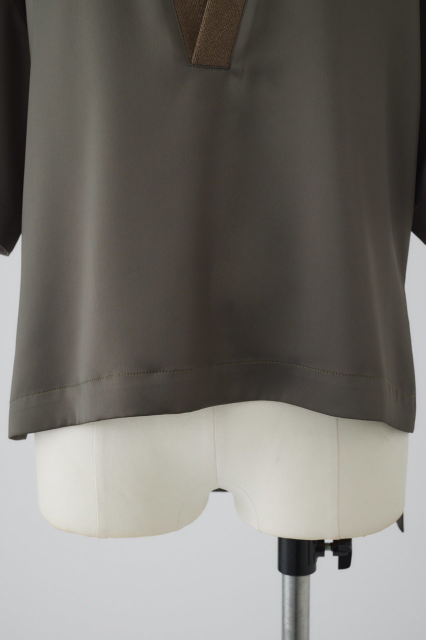 【リムアーク/RIM.ARK】のDocking skipper pullover/プルオーバー 人気、トレンドファッション・服の通販 founy(ファニー) 　ファッション　Fashion　レディースファッション　Fashion for Women　トップス・カットソー　Cut & Sew Tops　シャツ・ブラウス・オフィスカジュアル　Elegant Blouses & Button-Ups　カジュアルプルオーバー・ニットトップス　Pullovers & Knit Tops / Casual Pullovers　サテン　Satin, Glossy Fabric　ショート　Short, Short Length　スキッパー　Skipper, Open Collar　スリーブ　Sleeve, Long Sleeve / Short Sleeve　セットアップ　Set-Up, Coordinated Outfit　ドッキング　Docking, Mixed Material　モダン　Modern, Contemporary　ラグジュアリー　Luxury, Elegant　エレガント 上品　Elegant　other-6|ID: prp329100004592281 ipo3291000000032602225