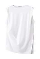 【ドメル/DOMELLE】のノースリーブ ジャージトップ 人気、トレンドファッション・服の通販 founy(ファニー) ファッション Fashion レディースファッション Fashion for Women トップス・カットソー Cut & Sew Tops キャミソール&ノースリーブ Camisoles & Sleeveless Tops シャツ・ブラウス・オフィスカジュアル Elegant Blouses & Button-Ups なめらか Smooth, Silky Texture アシンメトリー Asymmetrical Style インナー Innerwear カーディガン Cardigan, Knitwear ジャケット Jacket, Outerwear ノースリーブ Sleeveless, No-Sleeve エレガント 上品 Elegant |ID:prp329100004592285