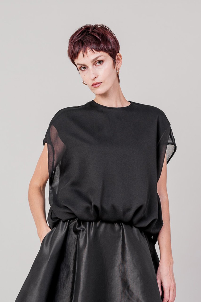【ドメル/DOMELLE】のダブル レイヤード トップ 人気、トレンドファッション・服の通販 founy(ファニー) 　ファッション　Fashion　レディースファッション　Fashion for Women　トップス・カットソー　Cut & Sew Tops　シャツ・ブラウス・オフィスカジュアル　Elegant Blouses & Button-Ups　2025年　2025　2025-2026秋冬・A/W　Autumn/Winter 2025–26 AW25–26　シアー　Sheer, See-Through　ショート　Short, Short Length　スリーブ　Sleeve, Long Sleeve / Short Sleeve　ダブル　Double, Double-Breasted　デニム　Denim, Jeans Material　A/W・秋冬　Autumn/Winter　other-7|ID: prp329100004592308 ipo3291000000032674646