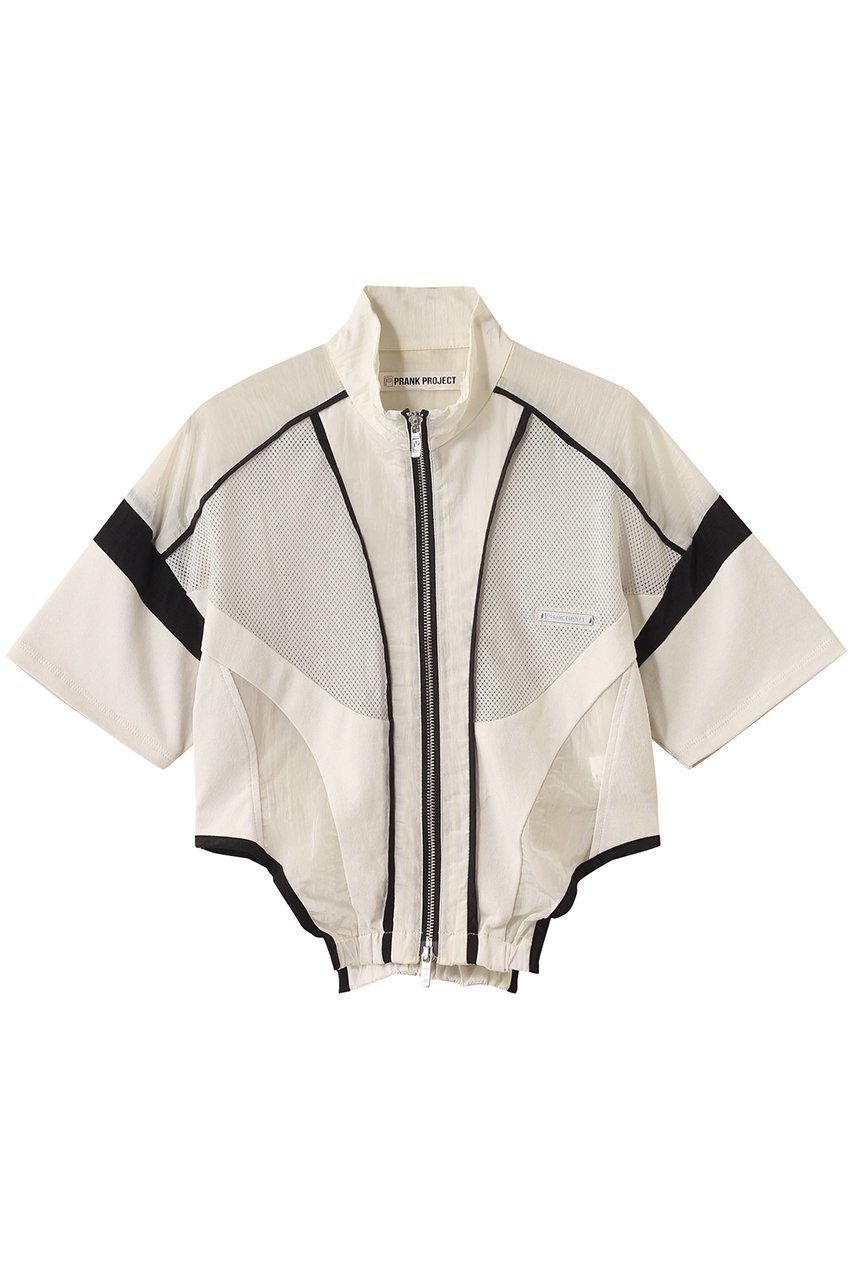 【プランク プロジェクト/PRANK PROJECT】のハーフスリーブメッシュトラックブルゾン / Half Sleeve Mesh Track Jacket インテリア・キッズ・メンズ・レディースファッション・服の通販 founy(ファニー) 　ファッション　Fashion　レディースファッション　Ladies' Fashion Online　アウター　Coat Outerwear　ジャケット　Jackets　ブルゾン　Blouson/Jackets　おすすめ　Recommend　カットソー　Cut And Sew　コンパクト　Compact　ジャケット　Jacket　スポーティ　Sporty　スーツ　Suit　フェミニン　Feminine　ブルゾン　Blouson　ボトム　Bottom　ミックス　Mix　メッシュ　Mesh　夏　Summer　NEW・新作・新着・新入荷　New Arrivals　WHT(ホワイト)|ID: prp329100004592315 ipo3291000000032602462