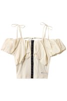 【プランク プロジェクト/PRANK PROJECT】のフォルムオフショルブラウス / Form Off Shoulder Blouse 人気、トレンドファッション・服の通販 founy(ファニー) ファッション Fashion レディースファッション Ladies' Fashion Online トップス・カットソー Tops/Tshirt シャツ/ブラウス Shirts/Blouses オフショルダー Off Shoulder カーゴパンツ Cargo Pants コンビ Combination ショート Short スリーブ Sleeve チェック Check デニム Denim バランス Balance フォルム Form フロント Front モダン Modern リボン Ribbon ワイド Wide NEW・新作・新着・新入荷 New Arrivals |ID:prp329100004592316