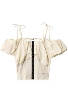【プランク プロジェクト/PRANK PROJECT】のフォルムオフショルブラウス / Form Off Shoulder Blouse 人気、トレンドファッション・服の通販 founy(ファニー) ファッション Fashion レディースファッション Ladies' Fashion Online トップス・カットソー Tops/Tshirt シャツ/ブラウス Shirts/Blouses オフショルダー Off Shoulder カーゴパンツ Cargo Pants コンビ Combination ショート Short スリーブ Sleeve チェック Check デニム Denim バランス Balance フォルム Form フロント Front モダン Modern リボン Ribbon ワイド Wide NEW・新作・新着・新入荷 New Arrivals thumbnail O.WHT(オフホワイト)|ID: prp329100004592316 ipo3291000000032602472
