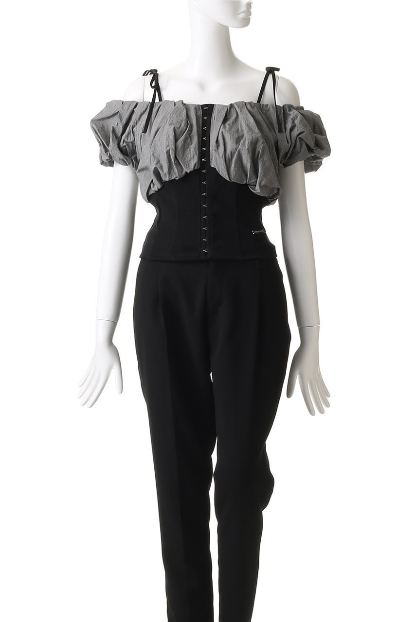 【プランク プロジェクト/PRANK PROJECT】のフォルムオフショルブラウス / Form Off Shoulder Blouse 人気、トレンドファッション・服の通販 founy(ファニー) 　ファッション　Fashion　レディースファッション　Ladies' Fashion Online　トップス・カットソー　Tops/Tshirt　シャツ/ブラウス　Shirts/Blouses　オフショルダー　Off Shoulder　カーゴパンツ　Cargo Pants　コンビ　Combination　ショート　Short　スリーブ　Sleeve　チェック　Check　デニム　Denim　バランス　Balance　フォルム　Form　フロント　Front　モダン　Modern　リボン　Ribbon　ワイド　Wide　NEW・新作・新着・新入荷　New Arrivals　other-2|ID: prp329100004592316 ipo3291000000032602474