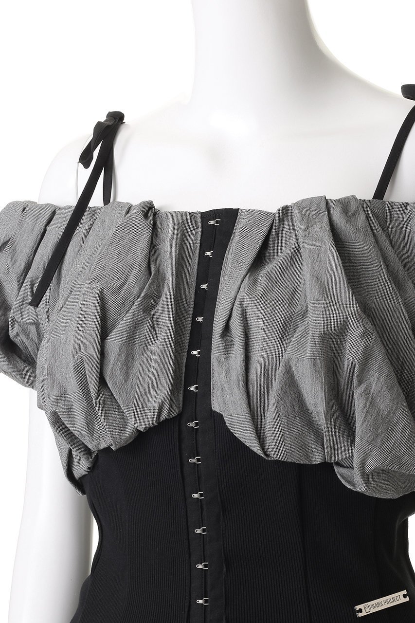 【プランク プロジェクト/PRANK PROJECT】のフォルムオフショルブラウス / Form Off Shoulder Blouse 人気、トレンドファッション・服の通販 founy(ファニー) 　ファッション　Fashion　レディースファッション　Ladies' Fashion Online　トップス・カットソー　Tops/Tshirt　シャツ/ブラウス　Shirts/Blouses　オフショルダー　Off Shoulder　カーゴパンツ　Cargo Pants　コンビ　Combination　ショート　Short　スリーブ　Sleeve　チェック　Check　デニム　Denim　バランス　Balance　フォルム　Form　フロント　Front　モダン　Modern　リボン　Ribbon　ワイド　Wide　NEW・新作・新着・新入荷　New Arrivals　other-5|ID: prp329100004592316 ipo3291000000032602477