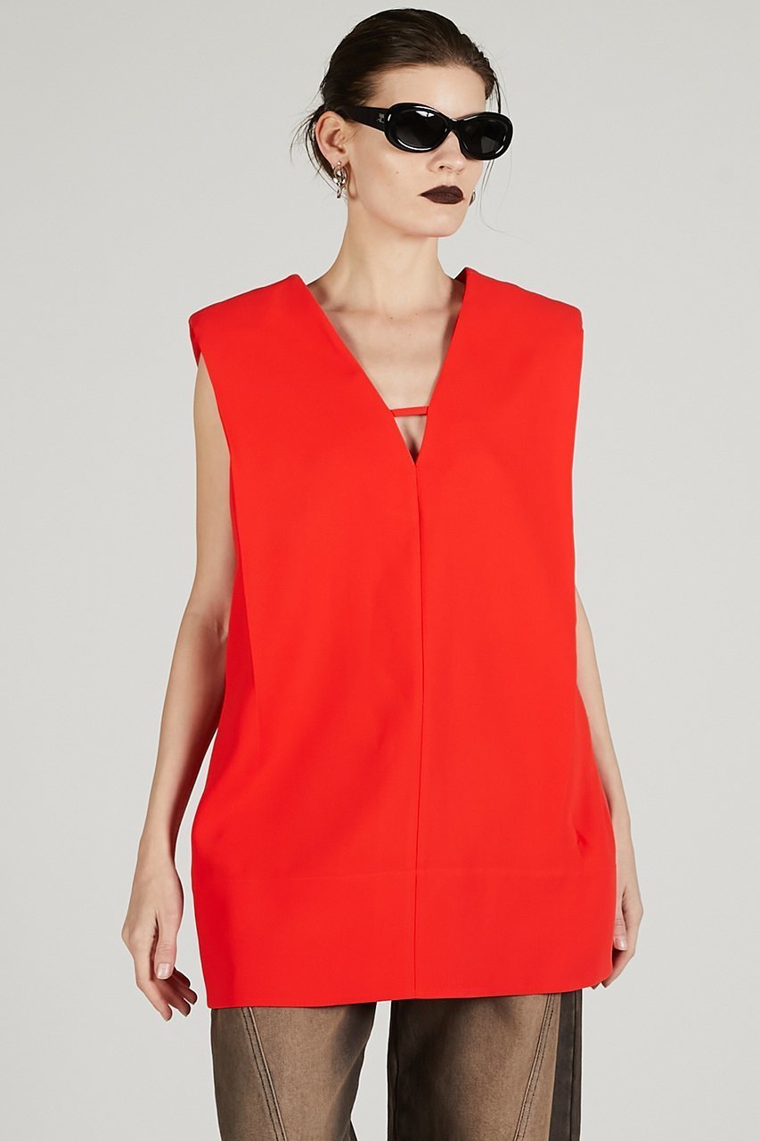 【プランク プロジェクト/PRANK PROJECT】のボクシーVネックトップ / Boxy V Neck Top 人気、トレンドファッション・服の通販 founy(ファニー) ファッション Fashion レディースファッション Fashion for Women トップス・カットソー Cut & Sew Tops キャミソール&ノースリーブ Camisoles & Sleeveless Tops シャツ・ブラウス・オフィスカジュアル Elegant Blouses & Button-Ups Vネックトップス V-Neck Tops / V-Cut Neckline Shirts ウォッシャブル Machine Washable カットソー Cut and Sewn Top ダブル Double, Double-Breasted ツイル Twist, Twisted Detail ノースリーブ Sleeveless, No-Sleeve 夏 Summer other-8|ID: prp329100004592318 ipo3291000000034422092