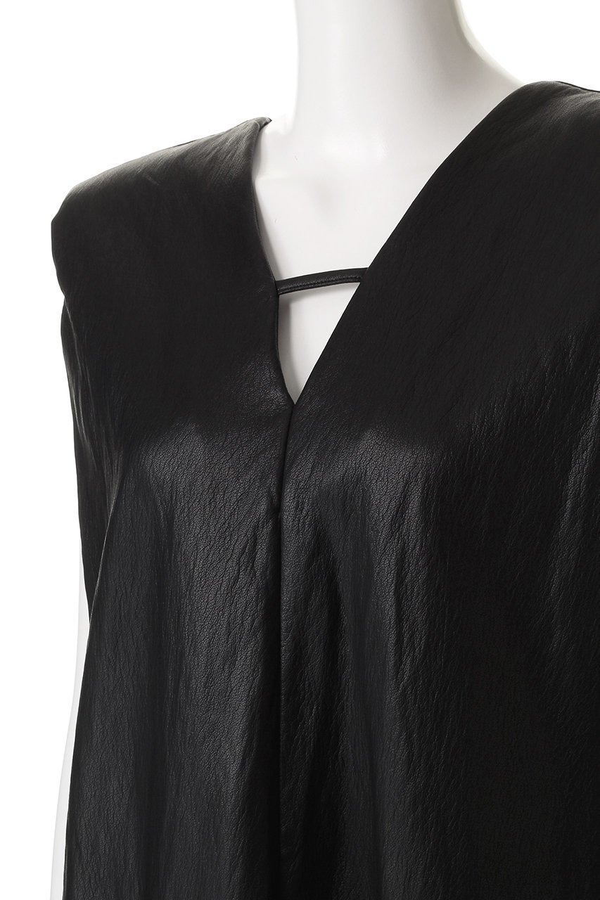 【プランク プロジェクト/PRANK PROJECT】のフロントレザーボクシーVネックトップ / Front Leather Boxy V Neck Top 人気、トレンドファッション・服の通販 founy(ファニー) 　ファッション　Fashion　レディースファッション　Fashion for Women　トップス・カットソー　Cut & Sew Tops　キャミソール&ノースリーブ　Camisoles & Sleeveless Tops　シャツ・ブラウス・オフィスカジュアル　Elegant Blouses & Button-Ups　Vネックトップス　V-Neck Tops / V-Cut Neckline Shirts　ウォッシャブル　Machine Washable　カットソー　Cut and Sewn Top　ノースリーブ　Sleeveless, No-Sleeve　フェイクレザー　Faux Leather, PU Leather　リアル　Real, Realistic　夏　Summer　other-5|ID: prp329100004592319 ipo3291000000035062843