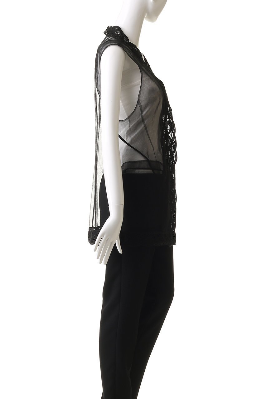 【プランク プロジェクト/PRANK PROJECT】のトリムレースチュールジレ / Trimmed Lace Tulle Gilet 人気、トレンドファッション・服の通販 founy(ファニー) 　ファッション　Fashion　レディースファッション　Fashion for Women　アウター　Coat / Outerwear Collection　トップス・カットソー　Cut & Sew Tops　キャミソール&ノースリーブ　Camisoles & Sleeveless Tops　シャツ・ブラウス・オフィスカジュアル　Elegant Blouses & Button-Ups　ベスト&ジレ / 重ね着スタイル　Vests & Gilets　インナー　Innerwear　キャミソール　Camisole, Spaghetti Strap Top　ノースリーブ　Sleeveless, No-Sleeve　ポケット　Pocket, Pocket Detail　レース　Lace, Lace Fabric　新作・新入荷　New Arrivals / New In　春　Spring　秋　Autumn　other-3|ID: prp329100004592320 ipo3291000000032602514