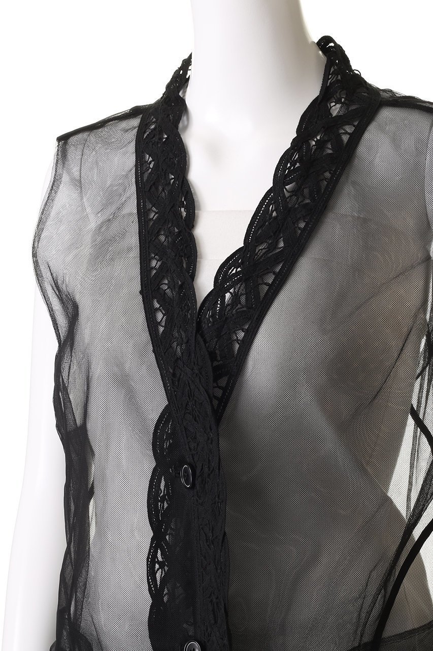 【プランク プロジェクト/PRANK PROJECT】のトリムレースチュールジレ / Trimmed Lace Tulle Gilet 人気、トレンドファッション・服の通販 founy(ファニー) 　ファッション　Fashion　レディースファッション　Fashion for Women　アウター　Coat / Outerwear Collection　トップス・カットソー　Cut & Sew Tops　キャミソール&ノースリーブ　Camisoles & Sleeveless Tops　シャツ・ブラウス・オフィスカジュアル　Elegant Blouses & Button-Ups　ベスト&ジレ / 重ね着スタイル　Vests & Gilets　インナー　Innerwear　キャミソール　Camisole, Spaghetti Strap Top　ノースリーブ　Sleeveless, No-Sleeve　ポケット　Pocket, Pocket Detail　レース　Lace, Lace Fabric　新作・新入荷　New Arrivals / New In　春　Spring　秋　Autumn　other-5|ID: prp329100004592320 ipo3291000000032602516