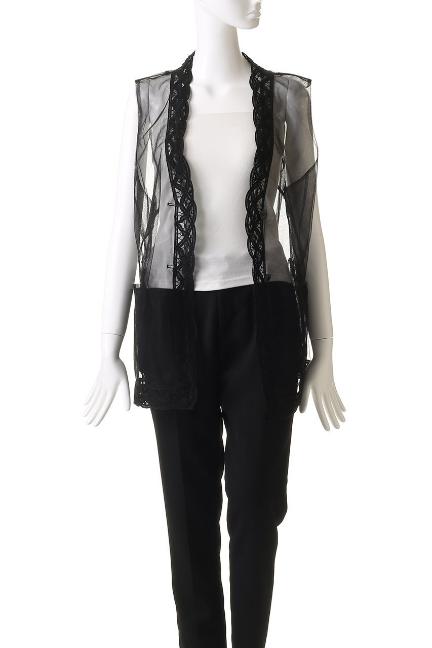 【プランク プロジェクト/PRANK PROJECT】のトリムレースチュールジレ / Trimmed Lace Tulle Gilet 人気、トレンドファッション・服の通販 founy(ファニー) 　ファッション　Fashion　レディースファッション　Fashion for Women　アウター　Coat / Outerwear Collection　トップス・カットソー　Cut & Sew Tops　キャミソール&ノースリーブ　Camisoles & Sleeveless Tops　シャツ・ブラウス・オフィスカジュアル　Elegant Blouses & Button-Ups　ベスト&ジレ / 重ね着スタイル　Vests & Gilets　インナー　Innerwear　キャミソール　Camisole, Spaghetti Strap Top　ノースリーブ　Sleeveless, No-Sleeve　ポケット　Pocket, Pocket Detail　レース　Lace, Lace Fabric　春　Spring　秋　Autumn　other-7|ID: prp329100004592320 ipo3291000000035434114