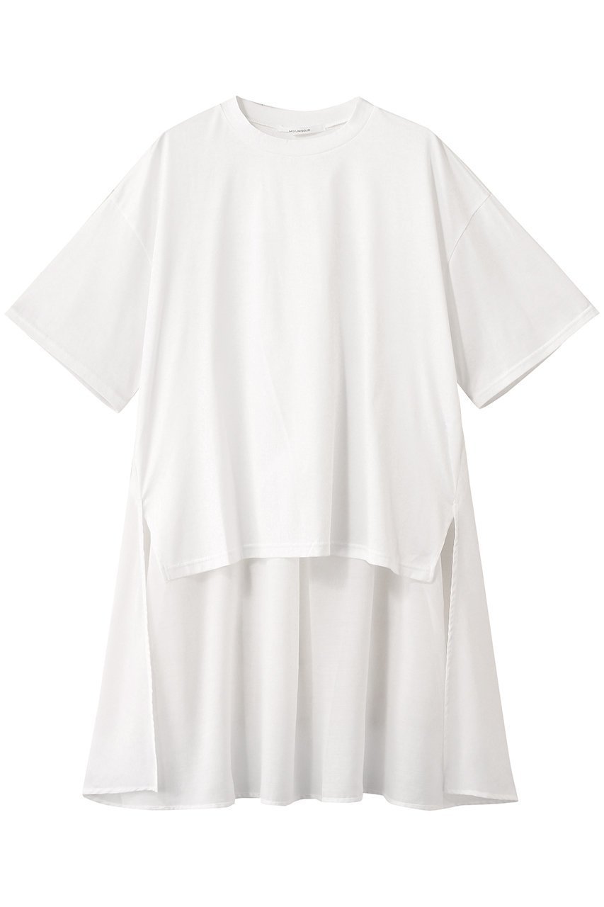 【ミディウミソリッド/MIDIUMISOLID】のwoven combination T Tシャツ 人気、トレンドファッション・服の通販 founy(ファニー) 　ファッション　Fashion　レディースファッション　Ladies' Fashion Online　トップス・カットソー　Tops/Tshirt　シャツ/ブラウス　Shirts/Blouses　ロング / Tシャツ　T-Shirts　カットソー　Cut and Sewn　カットソー　Cut And Sew　ショート　Short　シンプル　Simple　スリーブ　Sleeve　バランス　Balance　NEW・新作・新着・新入荷　New Arrivals　 other-1|ID: prp329100004592323 ipo3291000000032602539