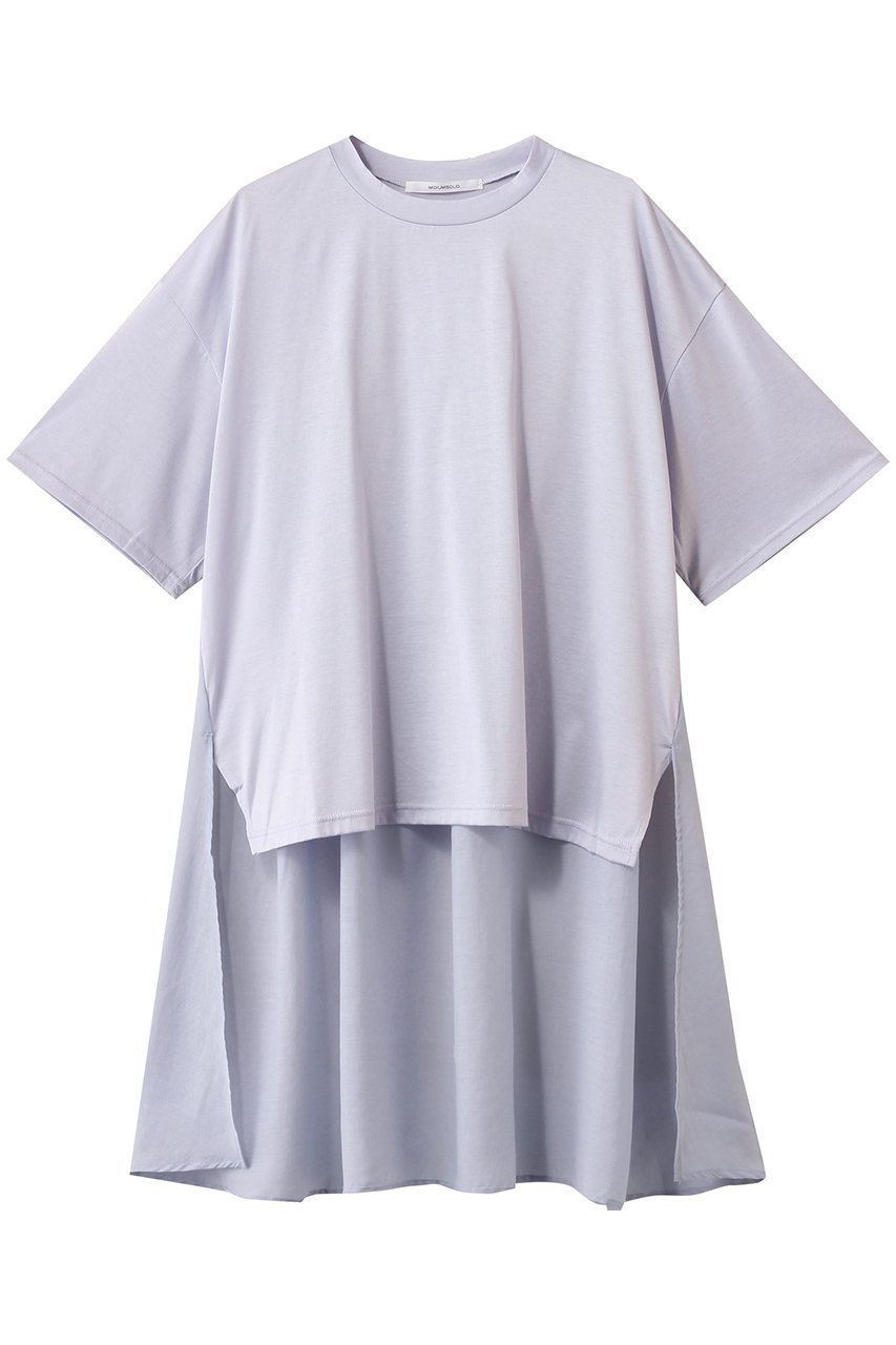 【ミディウミソリッド/MIDIUMISOLID】のwoven combination T Tシャツ インテリア・キッズ・メンズ・レディースファッション・服の通販 founy(ファニー) 　ファッション　Fashion　レディースファッション　Ladies' Fashion Online　トップス・カットソー　Tops/Tshirt　シャツ/ブラウス　Shirts/Blouses　ロング / Tシャツ　T-Shirts　カットソー　Cut and Sewn　カットソー　Cut And Sew　ショート　Short　シンプル　Simple　スリーブ　Sleeve　バランス　Balance　NEW・新作・新着・新入荷　New Arrivals　l.blue|ID: prp329100004592323 ipo3291000000032602541