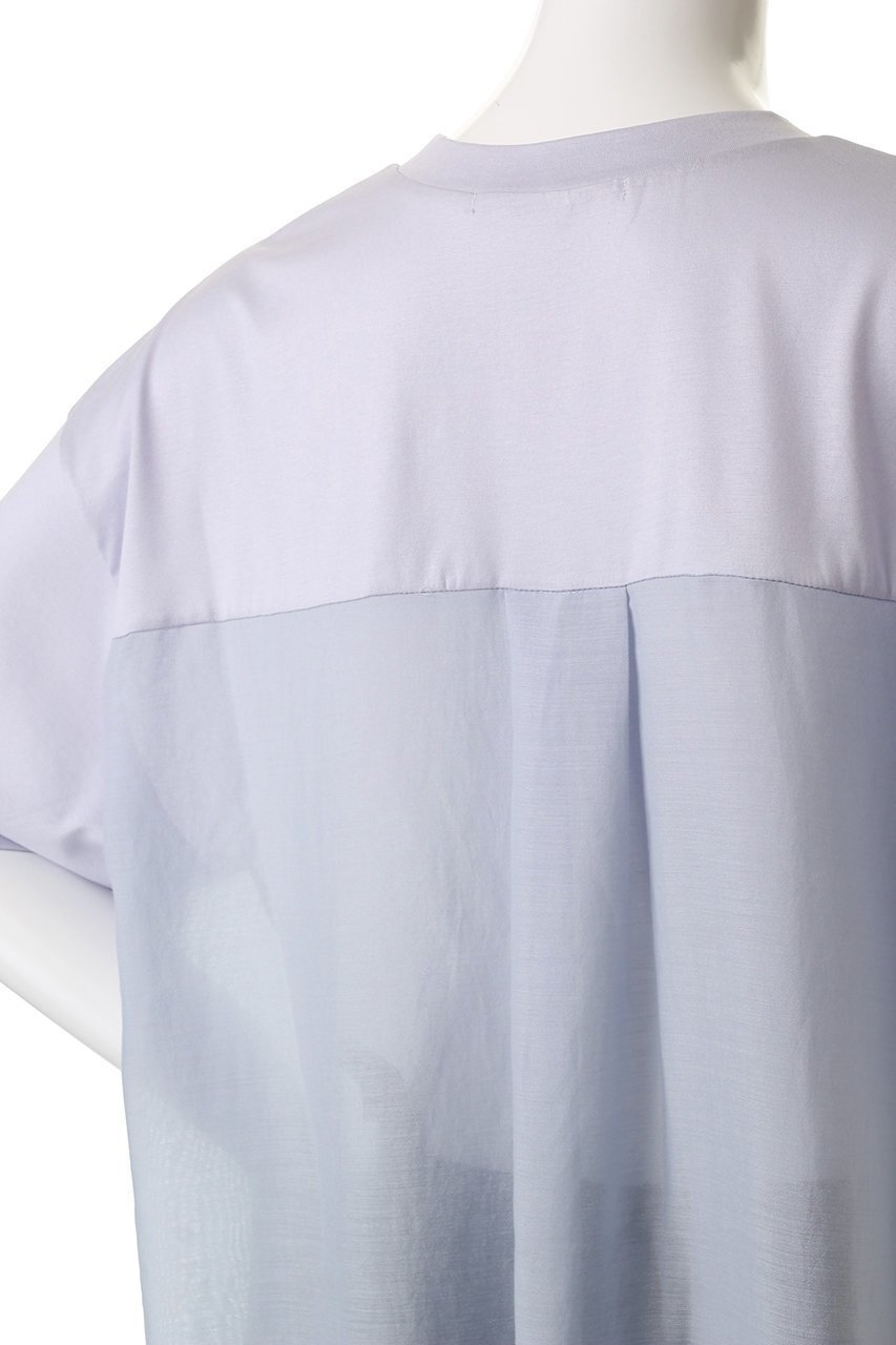 【ミディウミソリッド/MIDIUMISOLID】のwoven combination T Tシャツ 人気、トレンドファッション・服の通販 founy(ファニー) 　ファッション　Fashion　レディースファッション　Fashion for Women　トップス・カットソー　Cut & Sew Tops　シャツ・ブラウス・オフィスカジュアル　Elegant Blouses & Button-Ups　ロングTシャツ・Tシャツ　Longline T-Shirts & Tees　カットソー・ベーシックTシャツ　Cut-and-Sewn Tops / Stretch Tees & Basics　カットソー　Cut and Sewn Top　ショート　Short, Short Length　シンプル　Simple, Minimal　スリーブ　Sleeve, Long Sleeve / Short Sleeve　バランス　Balance, Style Balance　other-5|ID: prp329100004592323 ipo3291000000035060925