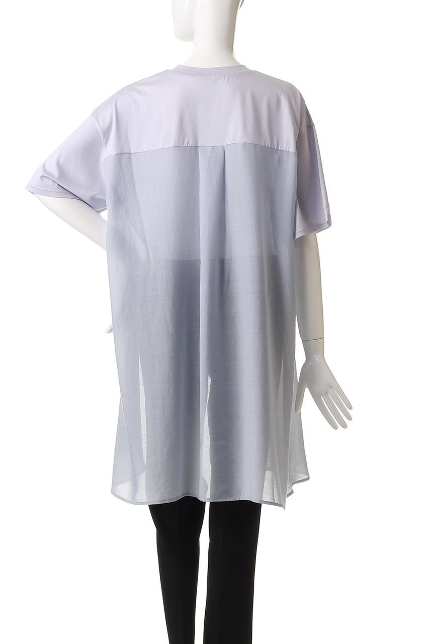 【ミディウミソリッド/MIDIUMISOLID】のwoven combination T Tシャツ 人気、トレンドファッション・服の通販 founy(ファニー) 　ファッション　Fashion　レディースファッション　Fashion for Women　トップス・カットソー　Cut & Sew Tops　シャツ・ブラウス・オフィスカジュアル　Elegant Blouses & Button-Ups　ロングTシャツ・Tシャツ　Longline T-Shirts & Tees　カットソー・ベーシックTシャツ　Cut-and-Sewn Tops / Stretch Tees & Basics　カットソー　Cut and Sewn Top　ショート　Short, Short Length　シンプル　Simple, Minimal　スリーブ　Sleeve, Long Sleeve / Short Sleeve　バランス　Balance, Style Balance　other-4|ID: prp329100004592323 ipo3291000000035922509