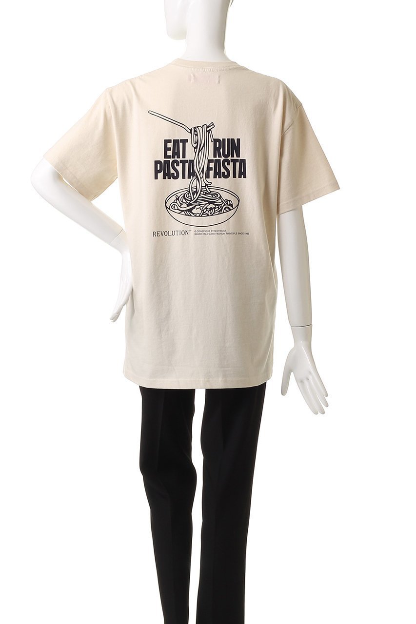 【サードマガジン/THIRD MAGAZINE】の【REVOLUTION】EAT PASTA Tシャツ 人気、トレンドファッション・服の通販 founy(ファニー) 　ファッション　Fashion　レディースファッション　Ladies' Fashion Online　トップス・カットソー　Tops/Tshirt　シャツ/ブラウス　Shirts/Blouses　ロング / Tシャツ　T-Shirts　カットソー　Cut and Sewn　ショート　Short　スリーブ　Sleeve　プリント　Print　NEW・新作・新着・新入荷　New Arrivals　other-4|ID: prp329100004592329 ipo3291000000032602587