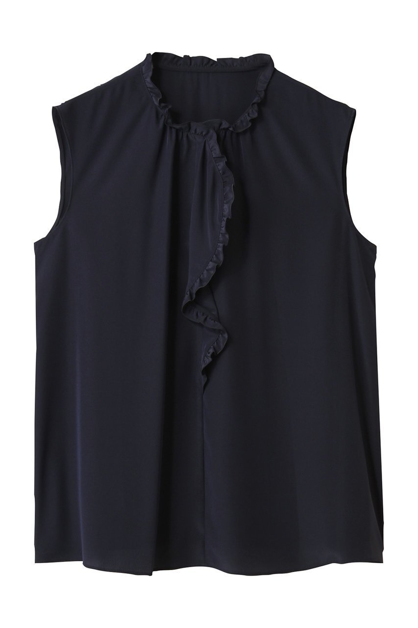 【アナイ/ANAYI】のクレープデシンフロントラッフルブラウス インテリア・キッズ・メンズ・レディースファッション・服の通販 founy(ファニー) 　ファッション　Fashion　レディースファッション　Ladies' Fashion Online　トップス・カットソー　Tops/Tshirt　シャツ/ブラウス　Shirts/Blouses　おすすめ　Recommend　なめらか　Smooth　インナー　Inner　ショート　Short　ジャケット　Jacket　スリーブ　Sleeve　NEW・新作・新着・新入荷　New Arrivals　ネイビー|ID: prp329100004592331 ipo3291000000032602598