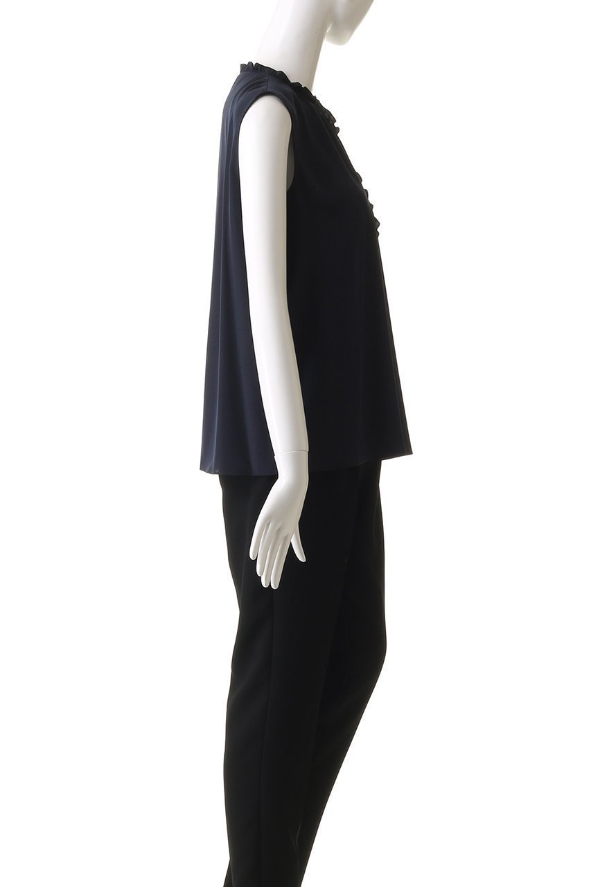 【アナイ/ANAYI】のクレープデシンフロントラッフルブラウス 人気、トレンドファッション・服の通販 founy(ファニー) 　ファッション　Fashion　レディースファッション　Fashion for Women　トップス・カットソー　Cut & Sew Tops　キャミソール&ノースリーブ　Camisoles & Sleeveless Tops　シャツ・ブラウス・オフィスカジュアル　Elegant Blouses & Button-Ups　おすすめ　Recommended / Our Picks　なめらか　Smooth, Silky Texture　インナー　Innerwear　ジャケット　Jacket, Outerwear　ノースリーブ　Sleeveless, No-Sleeve　other-3|ID: prp329100004592331 ipo3291000000035054225