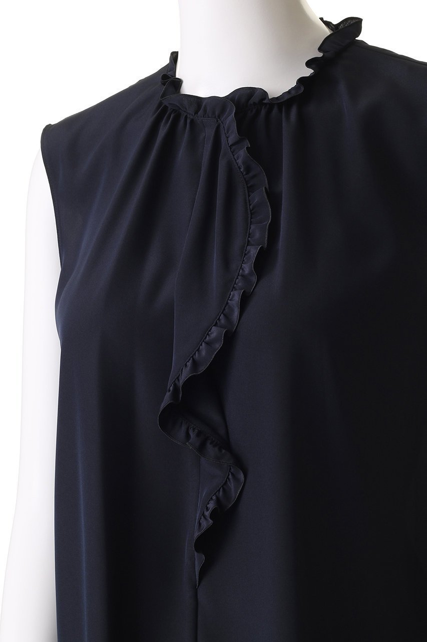 【アナイ/ANAYI】のクレープデシンフロントラッフルブラウス 人気、トレンドファッション・服の通販 founy(ファニー) 　ファッション　Fashion　レディースファッション　Fashion for Women　トップス・カットソー　Cut & Sew Tops　キャミソール&ノースリーブ　Camisoles & Sleeveless Tops　シャツ・ブラウス・オフィスカジュアル　Elegant Blouses & Button-Ups　おすすめ　Recommended / Our Picks　なめらか　Smooth, Silky Texture　インナー　Innerwear　ジャケット　Jacket, Outerwear　ノースリーブ　Sleeveless, No-Sleeve　other-5|ID: prp329100004592331 ipo3291000000035054227