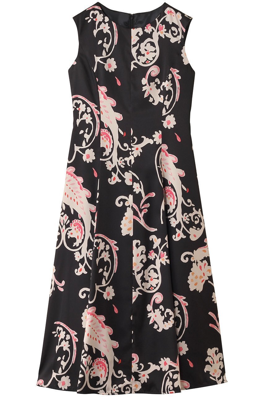 【アナイ/ANAYI】のアラベスクPTフレアワンピース インテリア・キッズ・メンズ・レディースファッション・服の通販 founy(ファニー) 　ファッション　Fashion　レディースファッション　Fashion for Women　ワンピース　Dresses　チュニック　Tunic Tops & Dresses　エレガント 上品　Elegant　ジャケット　Jacket, Outerwear　チュニック　Tunic, Long Top　フィット　Fit, Slim Fit　フォーマル　Formal, Dressy　フレア　Flare, Flared　プリント　Print, Printed Pattern　モチーフ　Motif, Design Theme　ロング　Long, Long-Length　再入荷　Restock / Back in Stock　ブラック|ID: prp329100004592332 ipo3291000000035052743