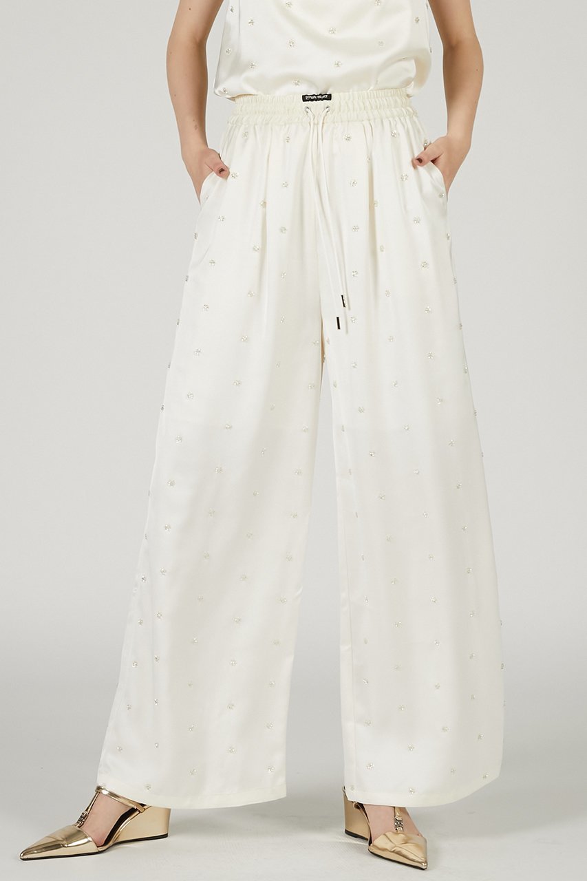 【プランク プロジェクト/PRANK PROJECT】のフラワービジューサテンイージーパンツ / Flower Beaded Satin Easy Pants 人気、トレンドファッション・服の通販 founy(ファニー) 　ファッション　Fashion　レディースファッション　Ladies' Fashion Online　パンツ　Pants　サテン　Satin　セットアップ　Set Up　パーティ　Party　フラワー　Flower　モチーフ　Motif　リゾート　Resort　ワッシャー　Washer　NEW・新作・新着・新入荷　New Arrivals　other-8|ID: prp329100004592338 ipo3291000000032602655
