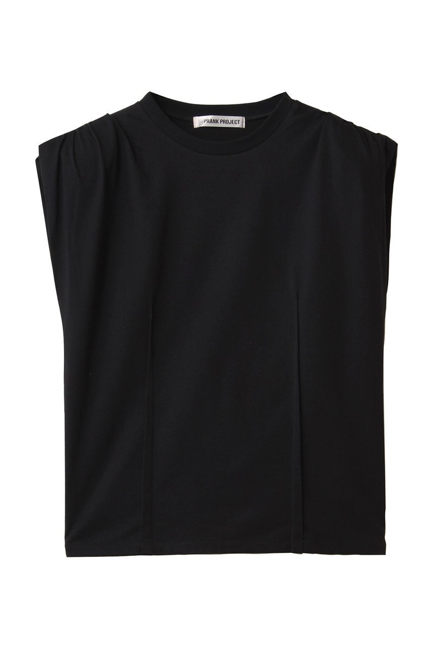 【プランク プロジェクト/PRANK PROJECT】のパワーショルダーTシャツ / Power Shoulder T-Shirt インテリア・キッズ・メンズ・レディースファッション・服の通販 founy(ファニー) 　ファッション　Fashion　レディースファッション　Ladies' Fashion Online　トップス・カットソー　Tops/Tshirt　シャツ/ブラウス　Shirts/Blouses　ロング / Tシャツ　T-Shirts　カットソー　Cut and Sewn　ギャザー　Gather　ショルダー　Shoulder　ショート　Short　シンプル　Simple　スリーブ　Sleeve　NEW・新作・新着・新入荷　New Arrivals　BLK(ブラック)|ID: prp329100004592339 ipo3291000000032602657