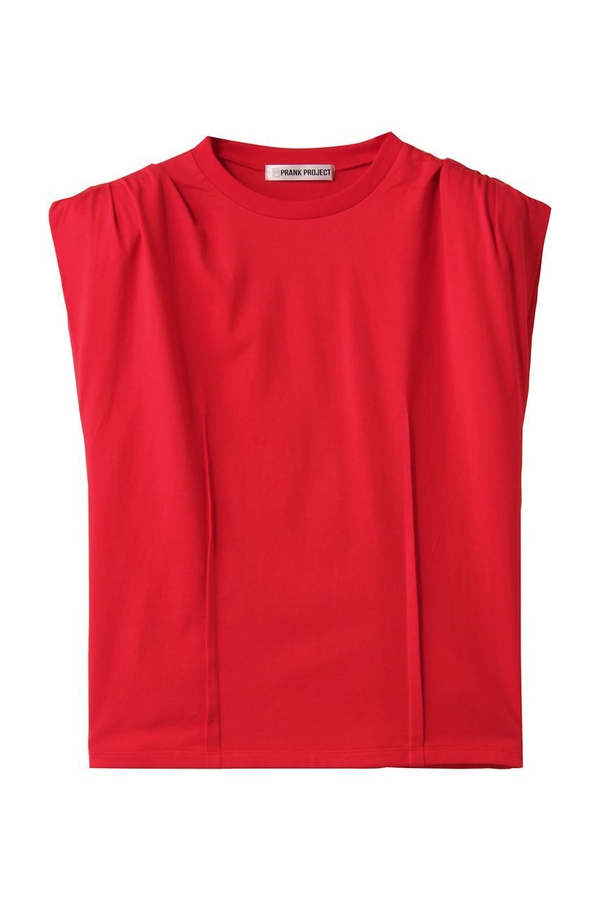 【プランク プロジェクト/PRANK PROJECT】のパワーショルダーTシャツ / Power Shoulder T-Shirt インテリア・キッズ・メンズ・レディースファッション・服の通販 founy(ファニー) 　ファッション　Fashion　レディースファッション　Ladies' Fashion Online　トップス・カットソー　Tops/Tshirt　シャツ/ブラウス　Shirts/Blouses　ロング / Tシャツ　T-Shirts　カットソー　Cut and Sewn　ギャザー　Gather　ショルダー　Shoulder　ショート　Short　シンプル　Simple　スリーブ　Sleeve　NEW・新作・新着・新入荷　New Arrivals　RED(レッド)|ID: prp329100004592339 ipo3291000000032602659