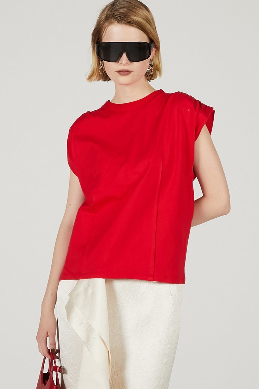 【プランク プロジェクト/PRANK PROJECT】のパワーショルダーTシャツ / Power Shoulder T-Shirt 人気、トレンドファッション・服の通販 founy(ファニー) ファッション Fashion レディースファッション Fashion for Women トップス・カットソー Cut & Sew Tops シャツ・ブラウス・オフィスカジュアル Elegant Blouses & Button-Ups ロングTシャツ・Tシャツ Longline T-Shirts & Tees カットソー・ベーシックTシャツ Cut-and-Sewn Tops / Stretch Tees & Basics ギャザー Gathered, Ruffled ショルダー Shoulder, Shoulder Strap ショート Short, Short Length シンプル Simple, Minimal スリーブ Sleeve, Long Sleeve / Short Sleeve other-7|ID: prp329100004592339 ipo3291000000034421012