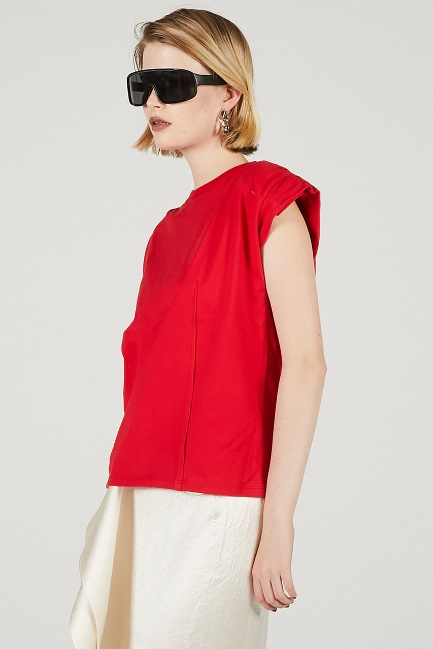 【プランク プロジェクト/PRANK PROJECT】のパワーショルダーTシャツ / Power Shoulder T-Shirt 人気、トレンドファッション・服の通販 founy(ファニー) ファッション Fashion レディースファッション Fashion for Women トップス・カットソー Cut & Sew Tops シャツ・ブラウス・オフィスカジュアル Elegant Blouses & Button-Ups ロングTシャツ・Tシャツ Longline T-Shirts & Tees カットソー・ベーシックTシャツ Cut-and-Sewn Tops / Stretch Tees & Basics ギャザー Gathered, Ruffled ショルダー Shoulder, Shoulder Strap ショート Short, Short Length シンプル Simple, Minimal スリーブ Sleeve, Long Sleeve / Short Sleeve other-8|ID: prp329100004592339 ipo3291000000034421013