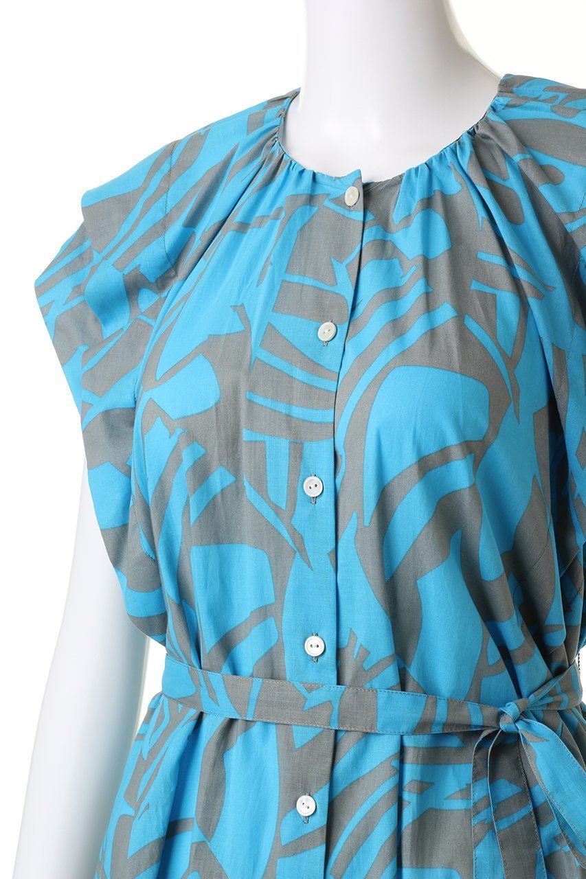 【ハウス オブ ロータス/HOUSE OF LOTUS】のジオメトリックプリントタックスリーブワンピース 人気、トレンドファッション・服の通販 founy(ファニー) 　ファッション　Fashion　レディースファッション　Ladies' Fashion Online　ワンピース　Dress　チュニック　Tunic　ダブル　Double　チュニック　Tunic　フィット　Fit　フレア　Flare　ブロード　Broad　プリント　Print　ロング　Long　再入荷　Restock/Back In Stock/Re Arrival　other-5|ID: prp329100004593256 ipo3291000000032613358