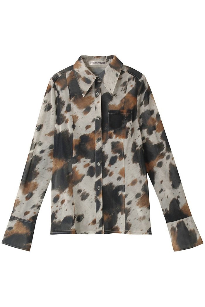 【プランク プロジェクト/PRANK PROJECT】のCOWプリントスリムシャツ / COW Printed Slim Shirt インテリア・キッズ・メンズ・レディースファッション・服の通販 founy(ファニー) https://founy.com/ ファッション Fashion レディースファッション Ladies' Fashion Online トップス・カットソー Tops/Tshirt シャツ/ブラウス Shirts/Blouses おすすめ Recommend スラックス Slacks スリム Slim スリーブ Sleeve セットアップ Set Up トレンド Trend フィット Fit プリント Print マニッシュ Mannish ロング Long ワイド Wide |ID: prp329100004593257 ipo3291000000032613362