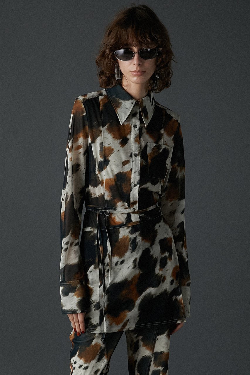 【プランク プロジェクト/PRANK PROJECT】のCOWプリントスリムシャツ / COW Printed Slim Shirt 人気、トレンドファッション・服の通販 founy(ファニー) 　ファッション　Fashion　レディースファッション　Ladies' Fashion Online　トップス・カットソー　Tops/Tshirt　シャツ/ブラウス　Shirts/Blouses　おすすめ　Recommend　スラックス　Slacks　スリム　Slim　スリーブ　Sleeve　セットアップ　Set Up　トレンド　Trend　フィット　Fit　プリント　Print　マニッシュ　Mannish　ロング　Long　ワイド　Wide　other-6|ID: prp329100004593257 ipo3291000000032613368